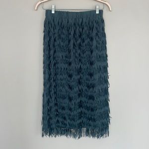 ZARA blue fringe skirt size medium never worn